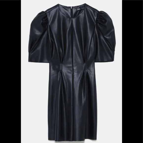 Zara | Dresses | Nwt Zara Black Faux Leather Puff Sleeve Dress | Poshmark Zara | Dresses | Nwt Zara Black Faux Leather Puff Sleeve Dress | Poshmark